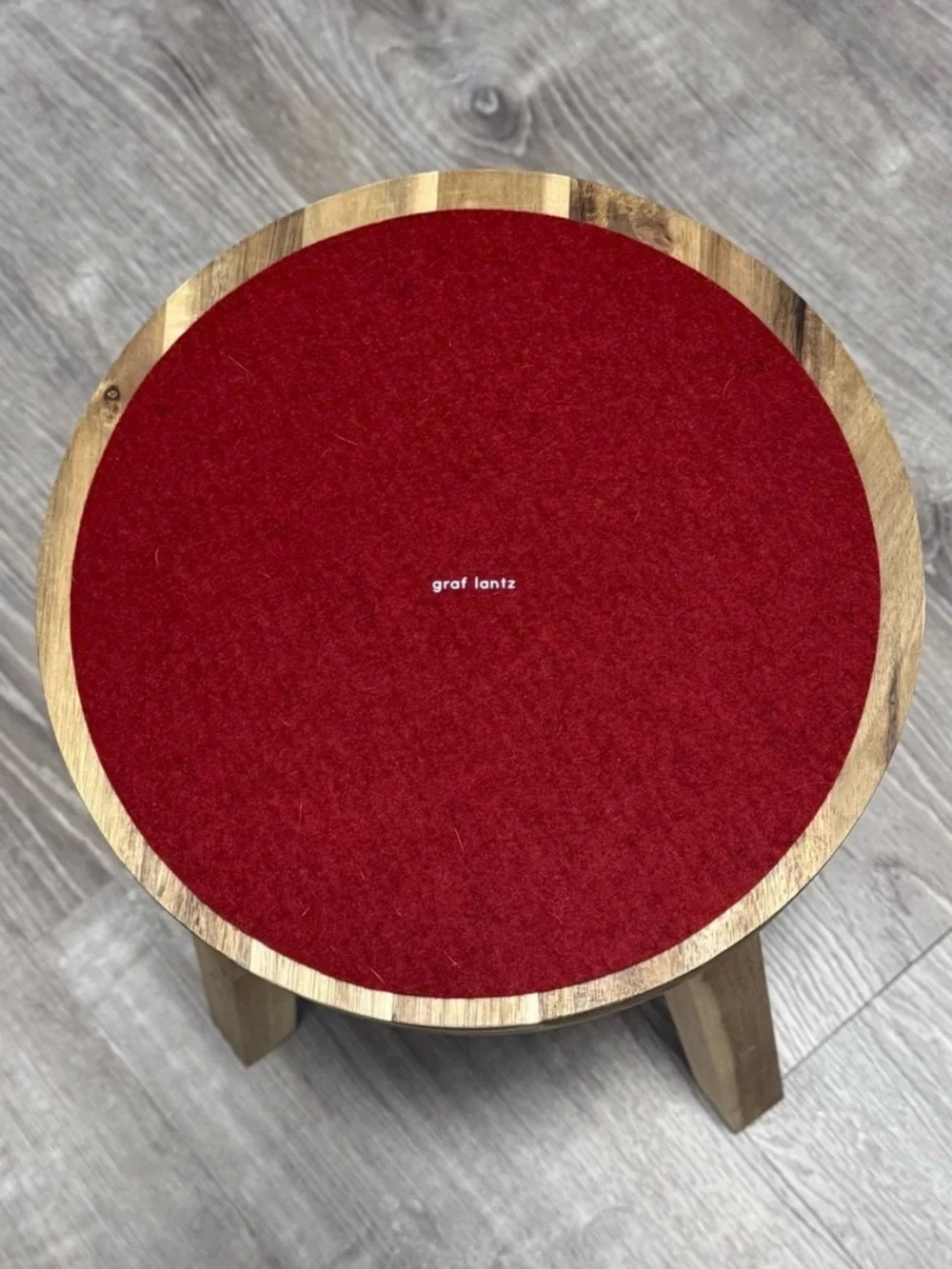 NWT Graf Lantz 10” Round Merino Wool Felt Trivet Garnet Red Minimalist Decor